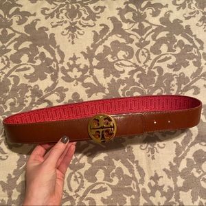 Reversible Brown & Pink Tory Burch Belt - Small